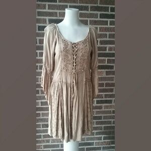 Rebellion Music Festival Tunic Top Taupe Size Med.